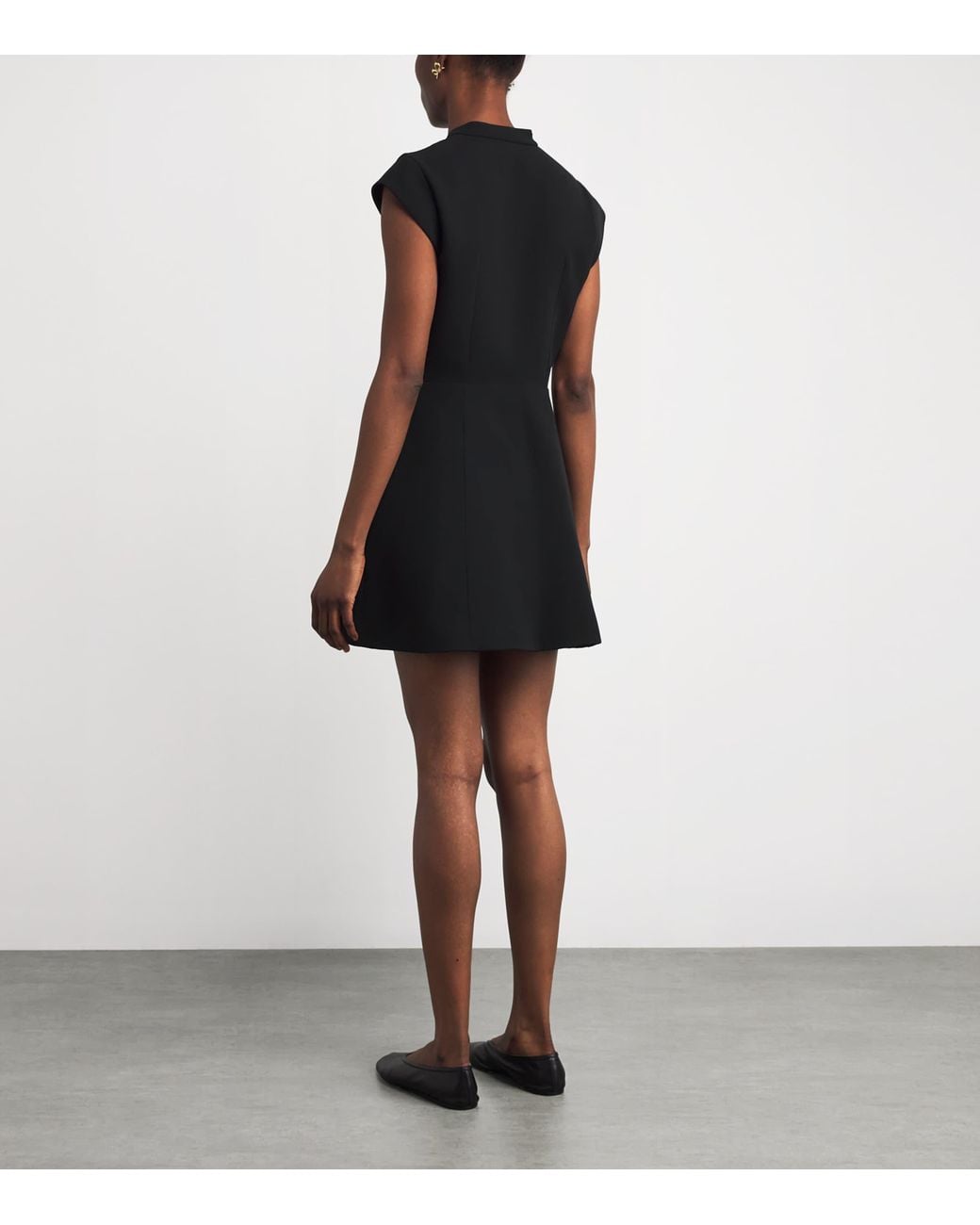 Sandro Black Structured Buttoned Mini Dress