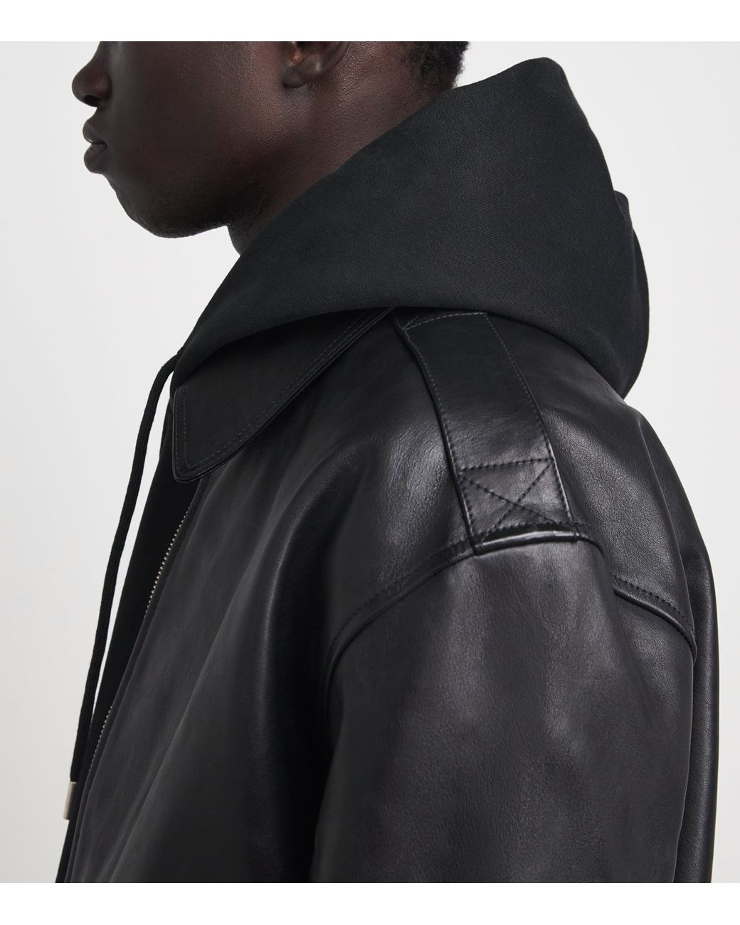 Sandro Black Oversized Cotton Hoodie for men