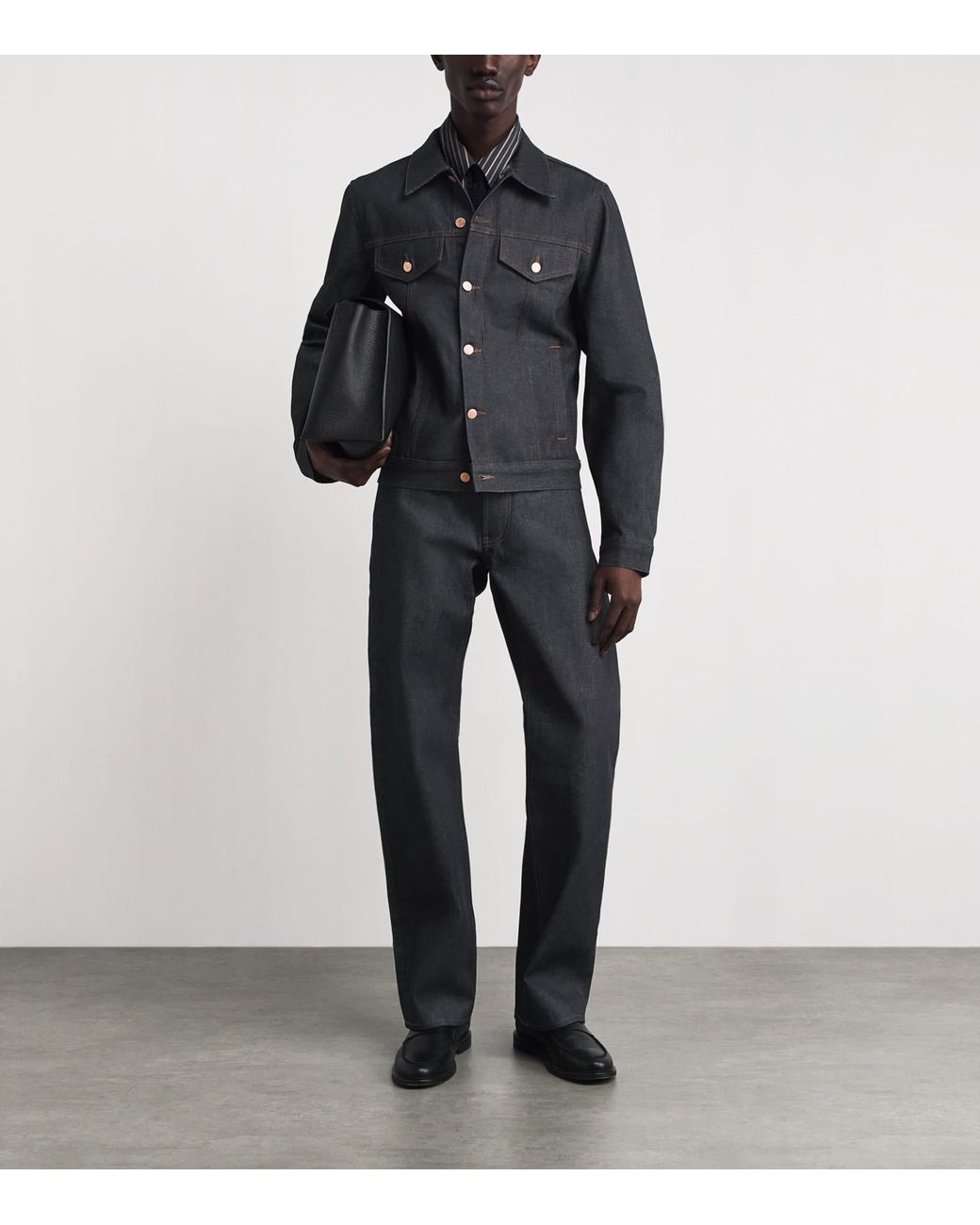 Emporio Armani Blue Blouson Denim Jacket for men