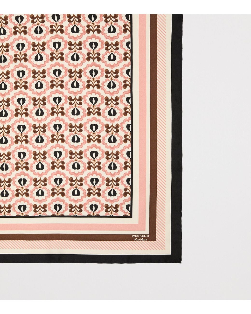 Weekend by Maxmara Black Silk Geometric Print Scarf