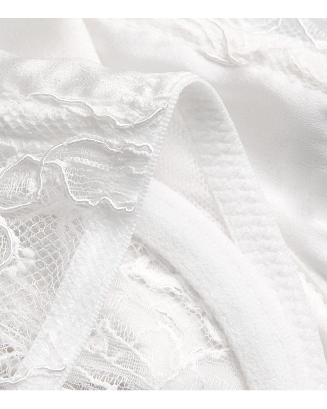 Kiki de Montparnasse White Lace-Trim Iris Balconette Bra