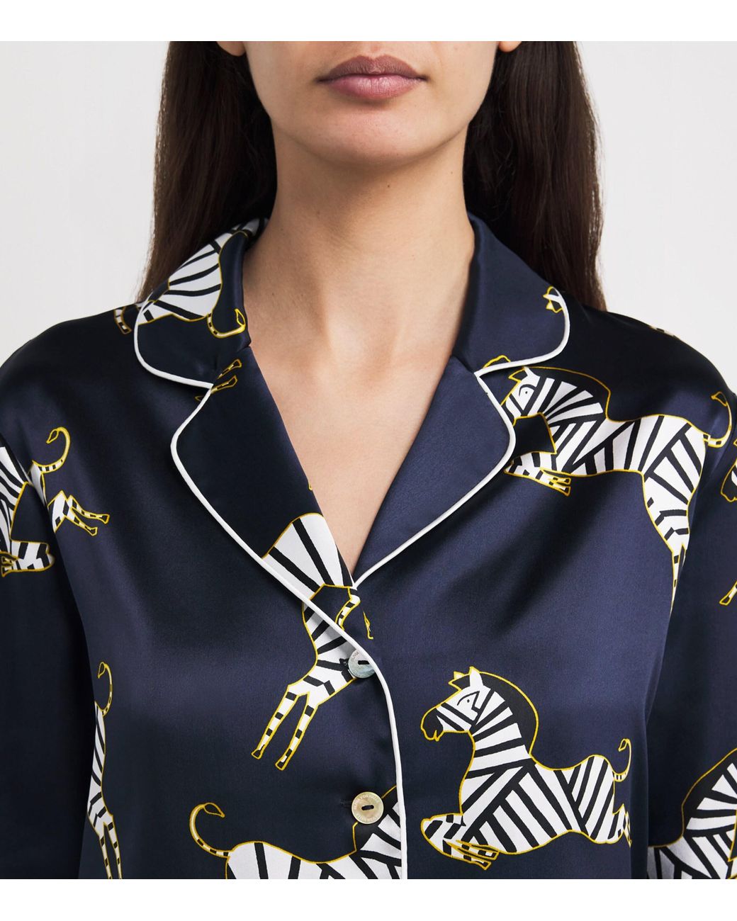 Olivia Von Halle Blue Silk Satin Zizi Lila Pyjama Set