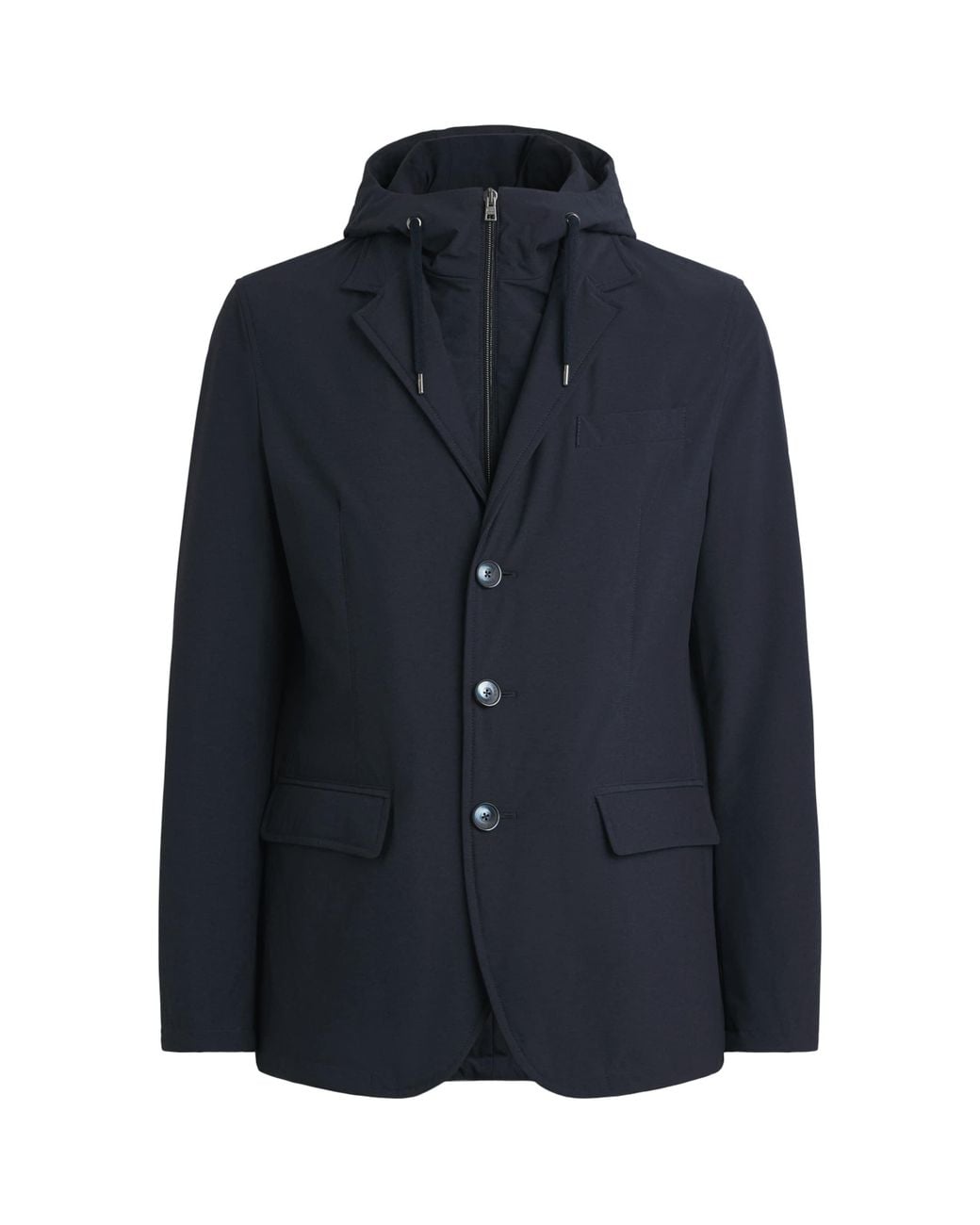 Herno Blue Hooded Jacket for men