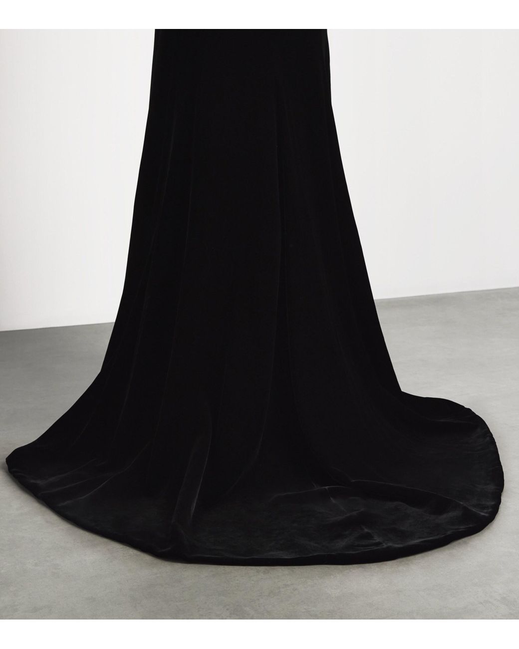 Costarellos Black Velvet-Silk Mikado Sleeveless Gown