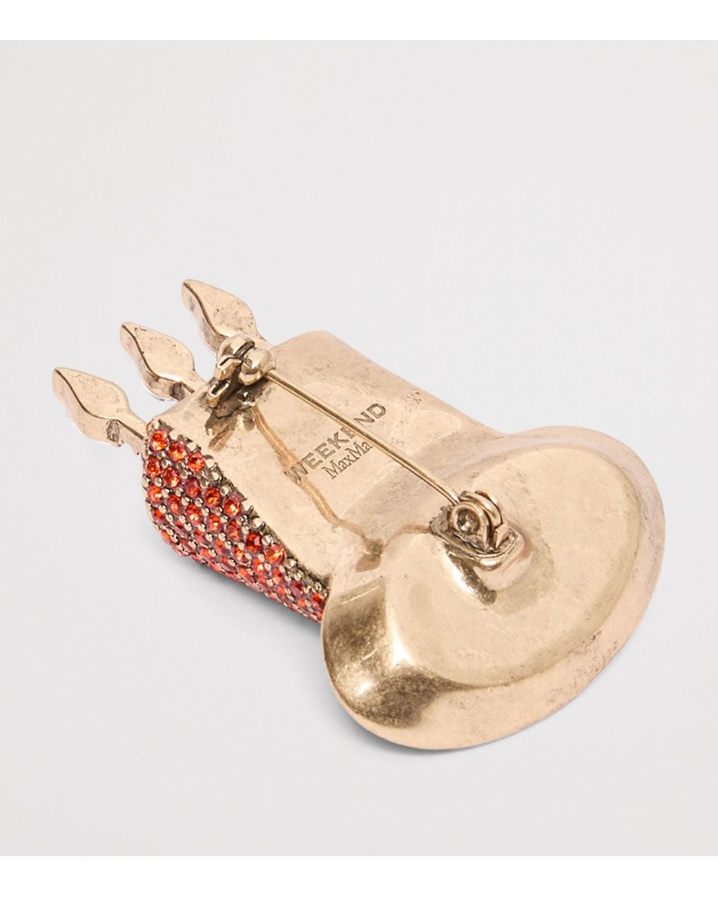 Weekend by Maxmara White Embellished Cake Slice Brooch