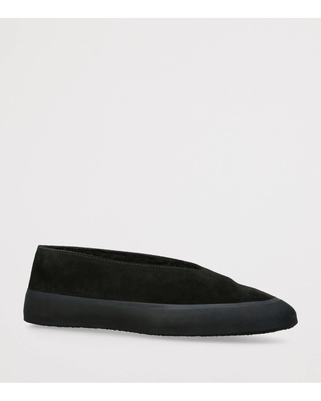 Le Monde Beryl Black Suede-Shearling Apres Ski Flats