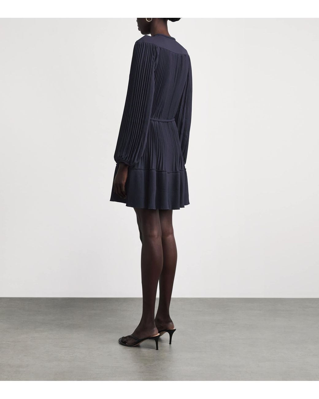 Maje Blue Pleated Mini Dress