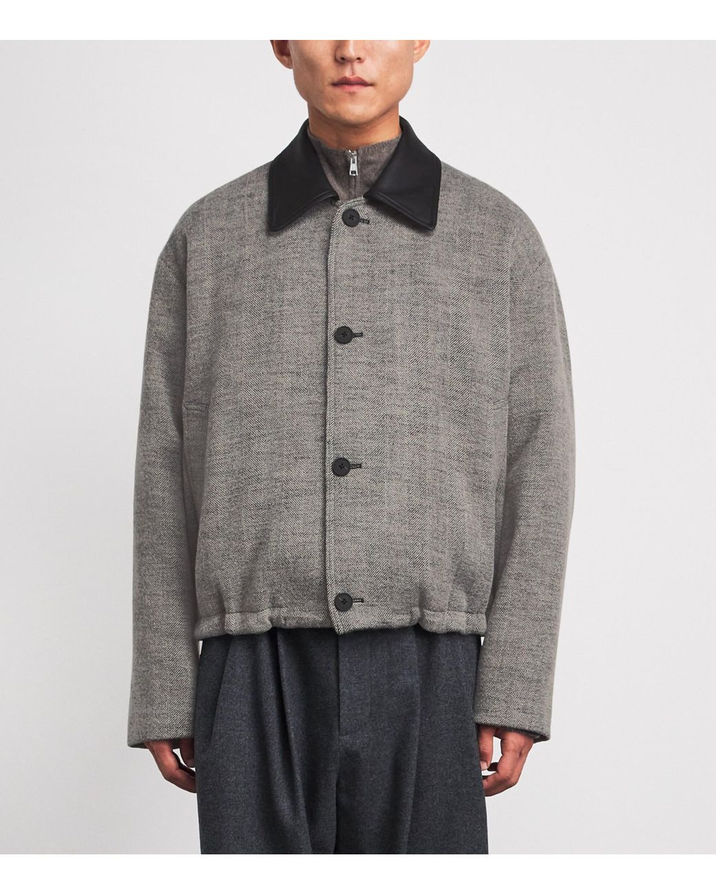 Studio Nicholson Gray Wool-Blend Howth Bomber Jacket