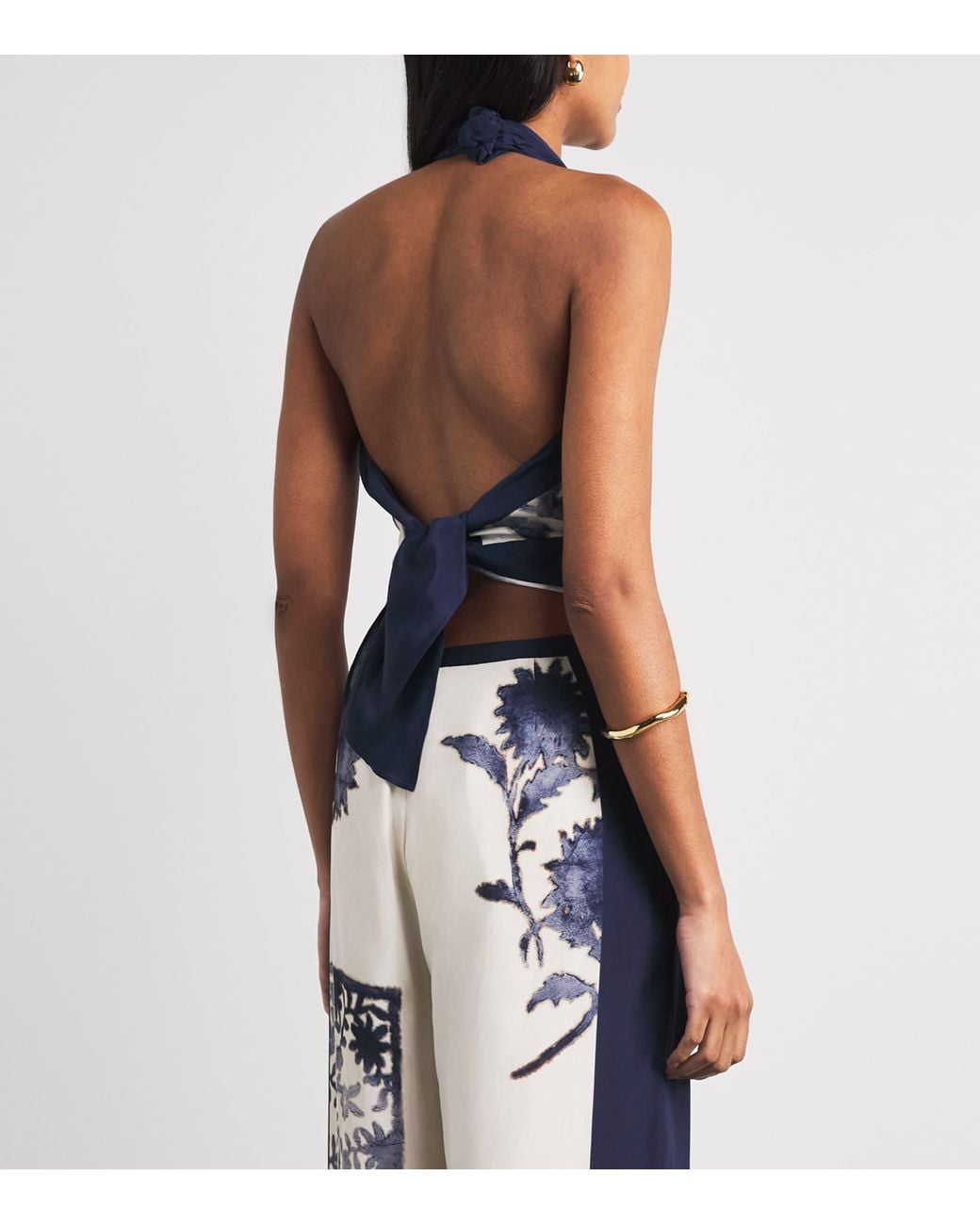 Sir Blue Printed Philippa Scarf Crop Top