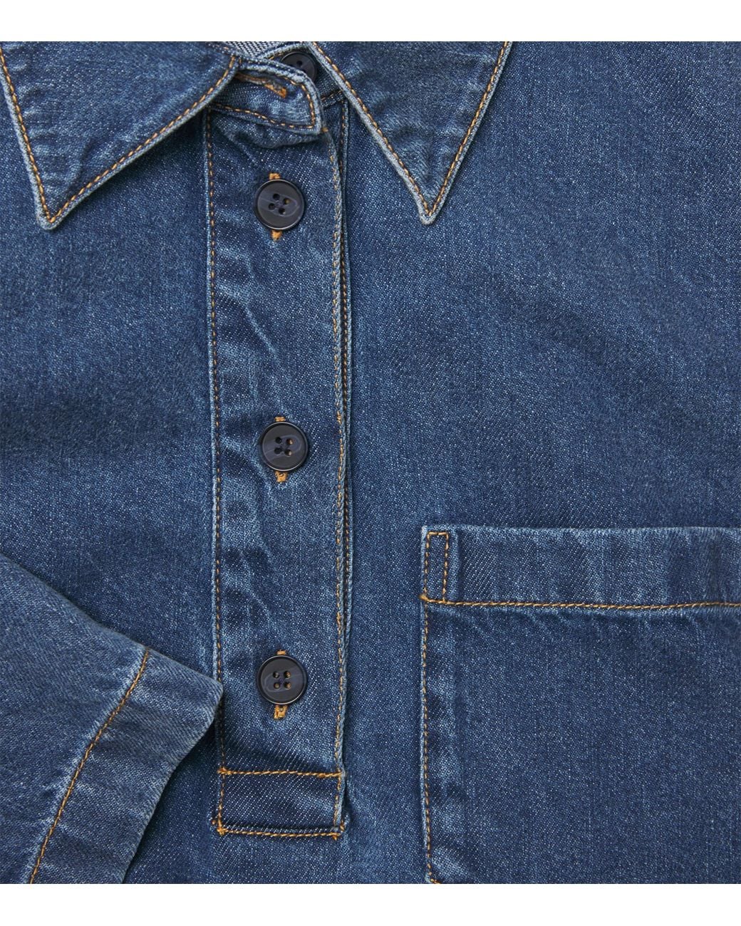 FRAME Blue The Tennis Denim Mini Dress
