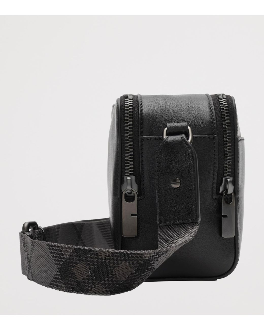 Burberry Black Leather Check Pop Cross-Body Bag for men