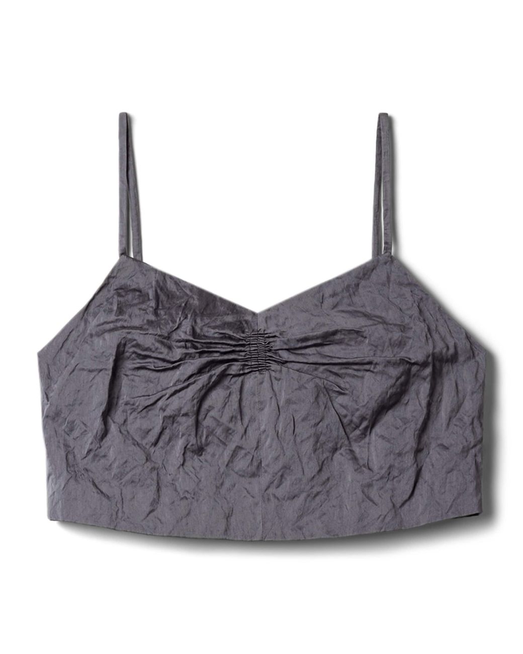 Miu Miu Gray Duchesse Gathered Top