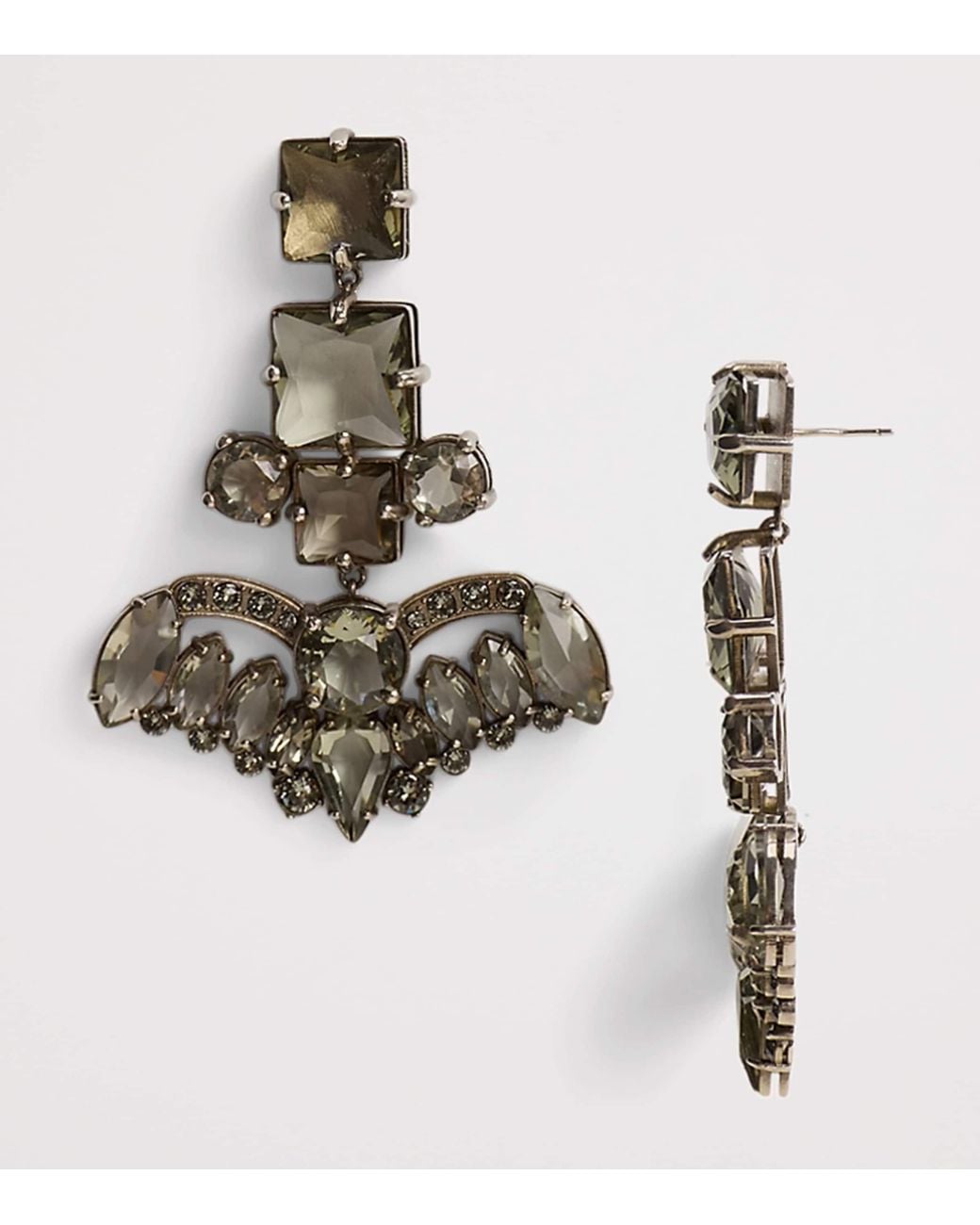 Ralph Lauren Metallic Crystal Hanging Earrings