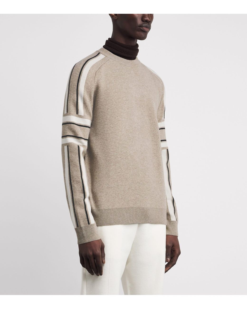 Fusalp Gray Wool-Cashmere Stripe Sweater for men