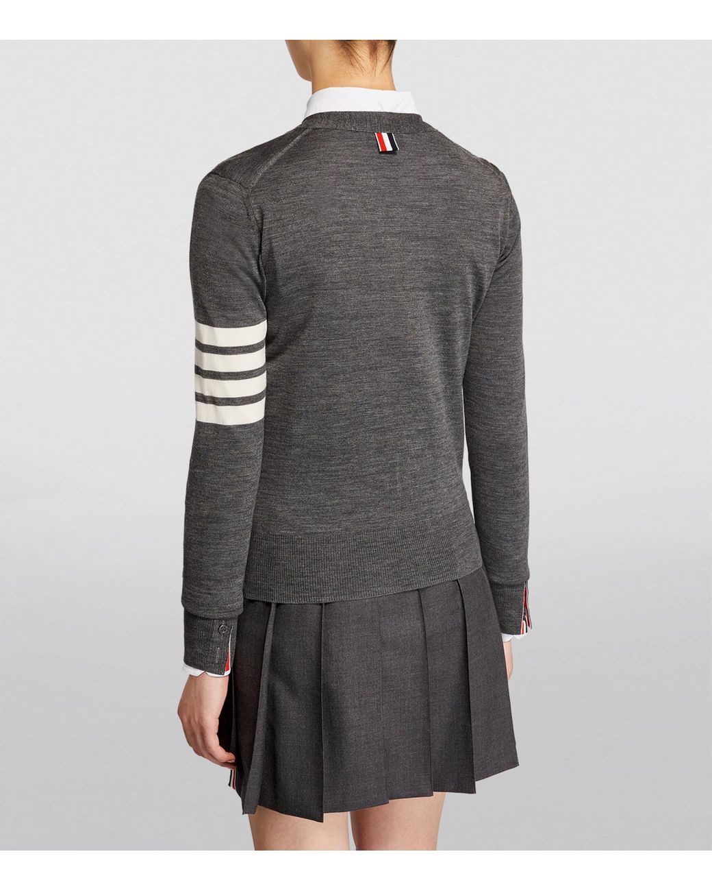 Thom Browne Gray Wool Relaxed 4-Bar Cardigan