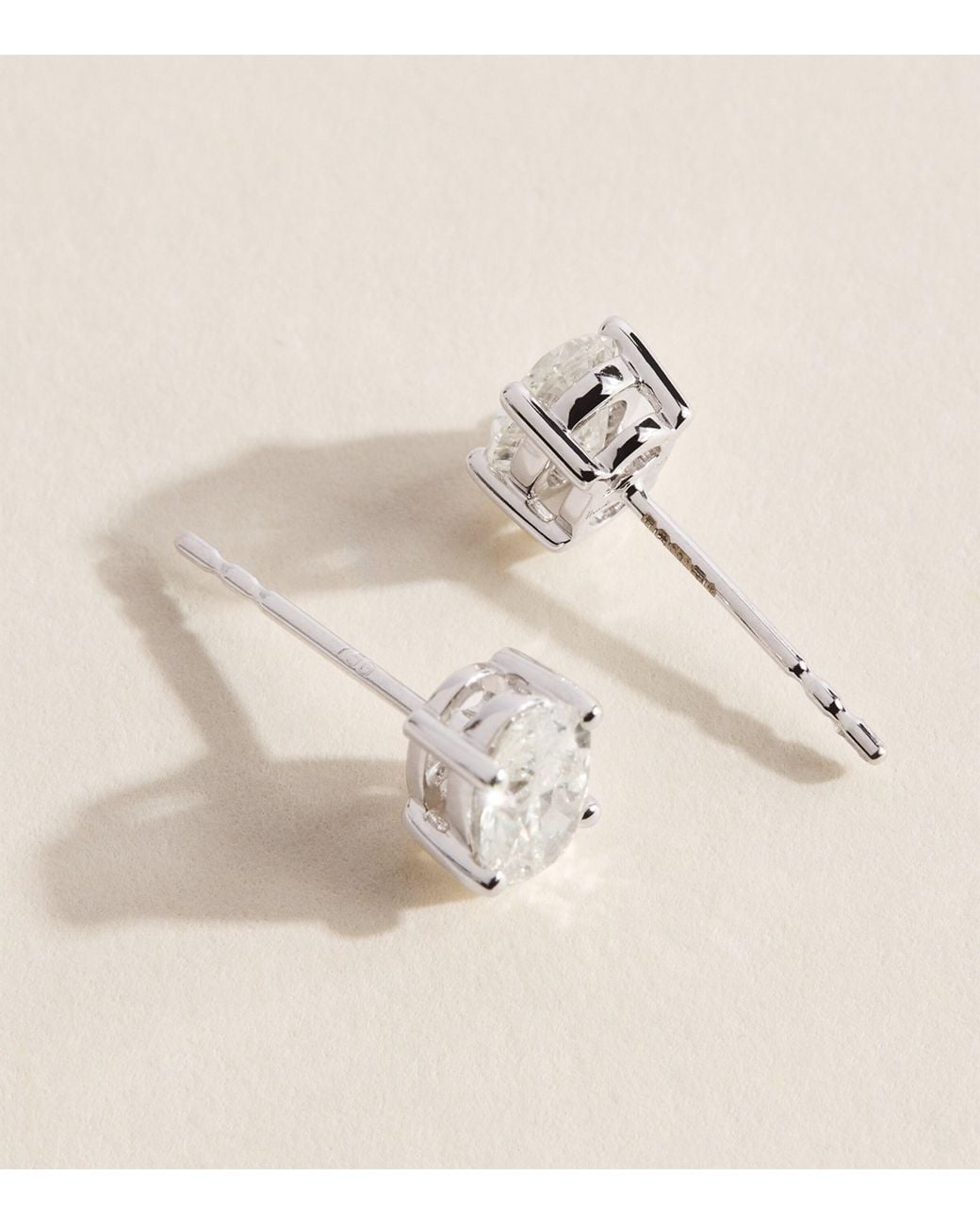 Harrods Natural And Diamond Oval Stud Earrings