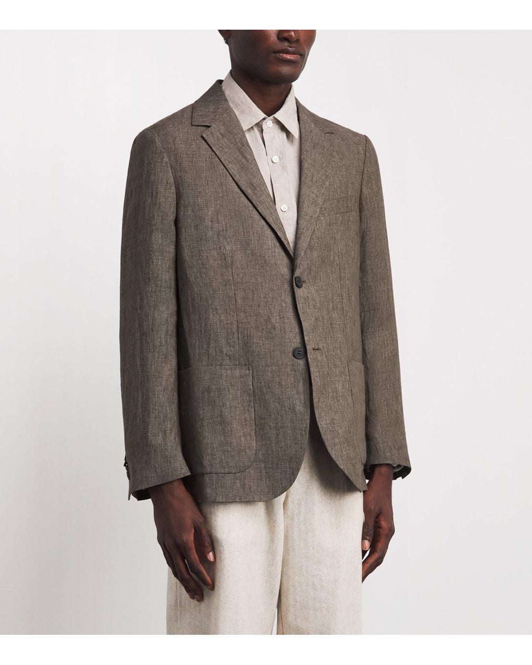 Sunspel Brown Linen Blazer for men