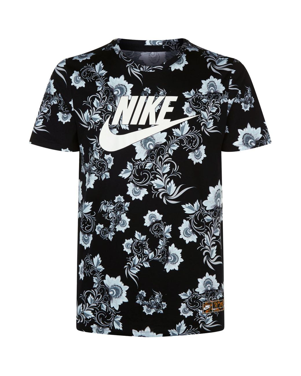 Nike Floral Print T-shirt, Black, M for Men | Lyst