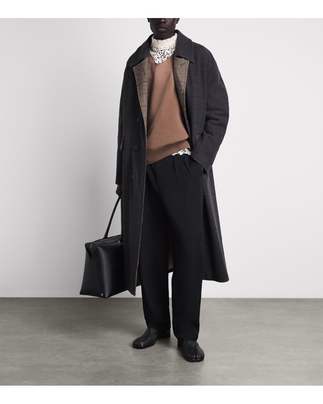 Maison Margiela Brown Cotton Scoop-Neck Washed Sweater for men