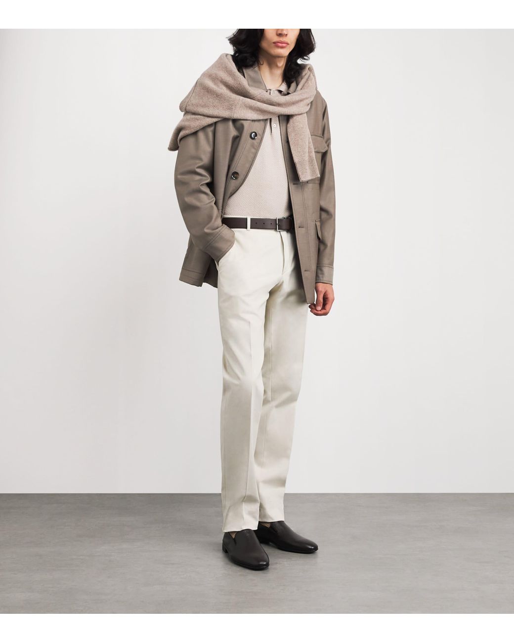Brioni Brown Wool Padded Field Jacket for men