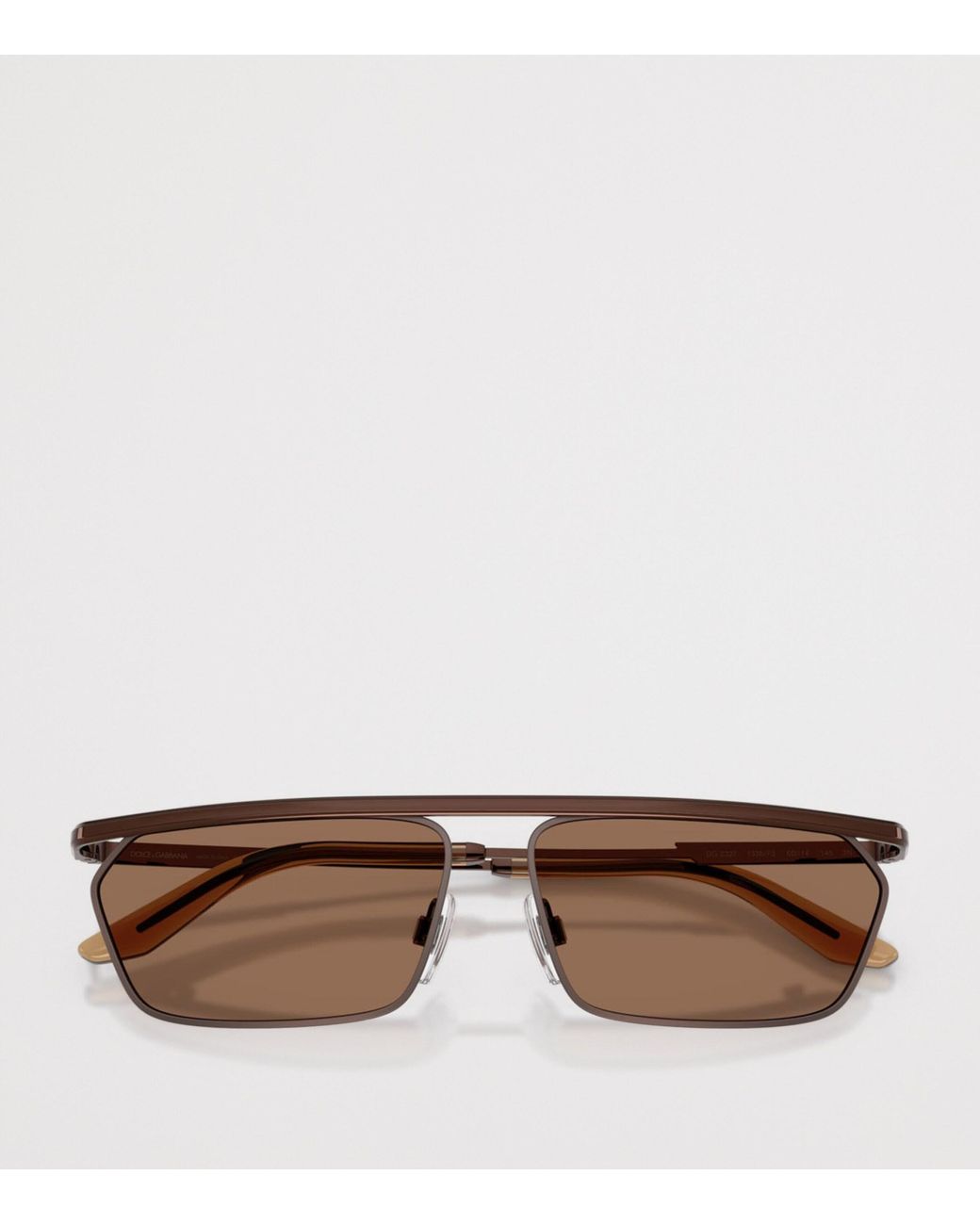 Dolce & Gabbana Brown Metal Dg2327 Classic Rectangle Sunglasses for men