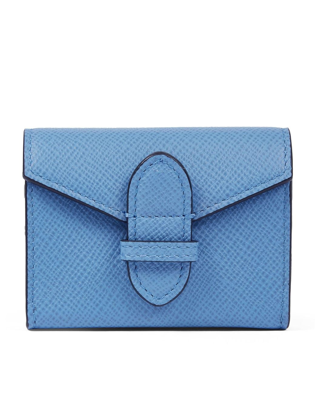 Smythson Blue Leather Panama Playing Card Case