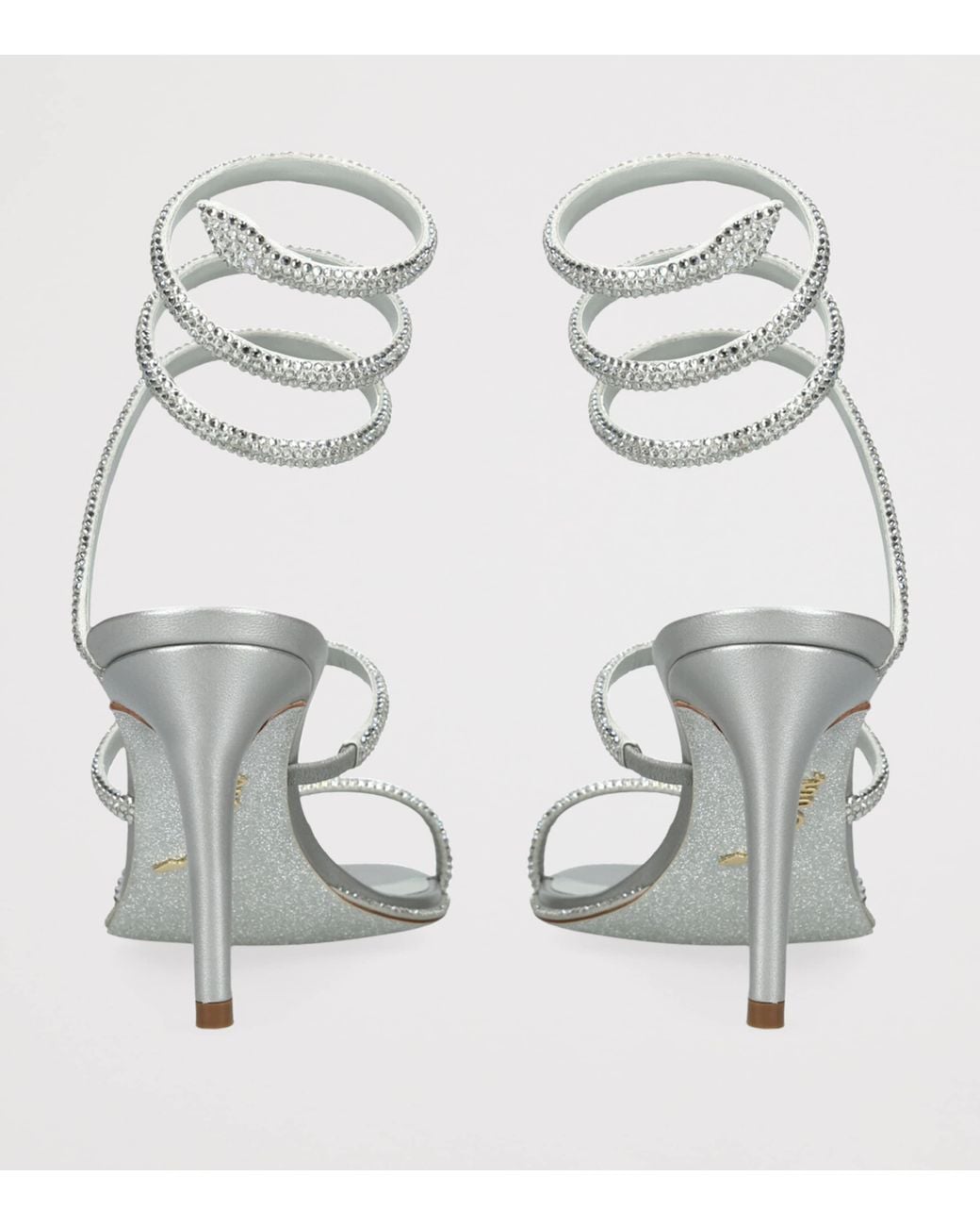 Rene Caovilla White Embellished Cleo Sandals 80