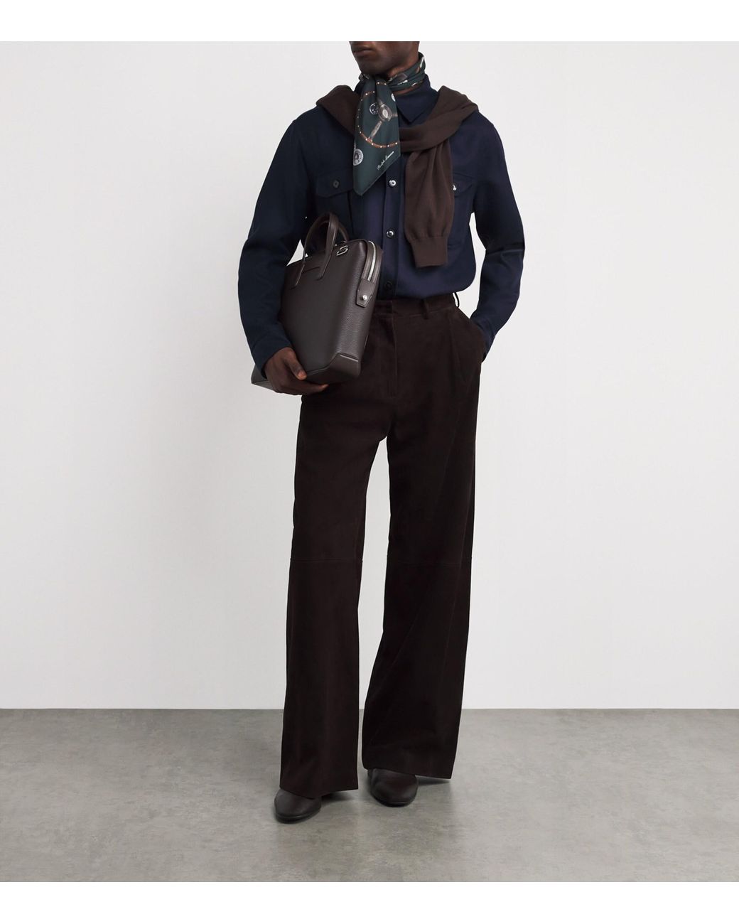 Brioni Blue Wool Twin-Pocket Overshirt for men