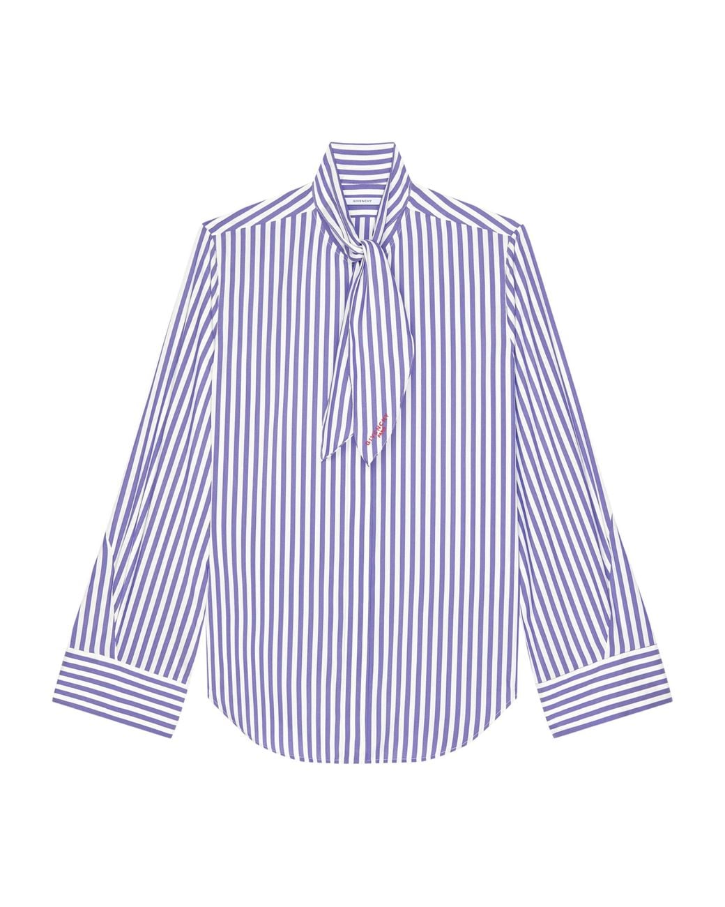 Givenchy Purple Silk Tie-Neck Shirt
