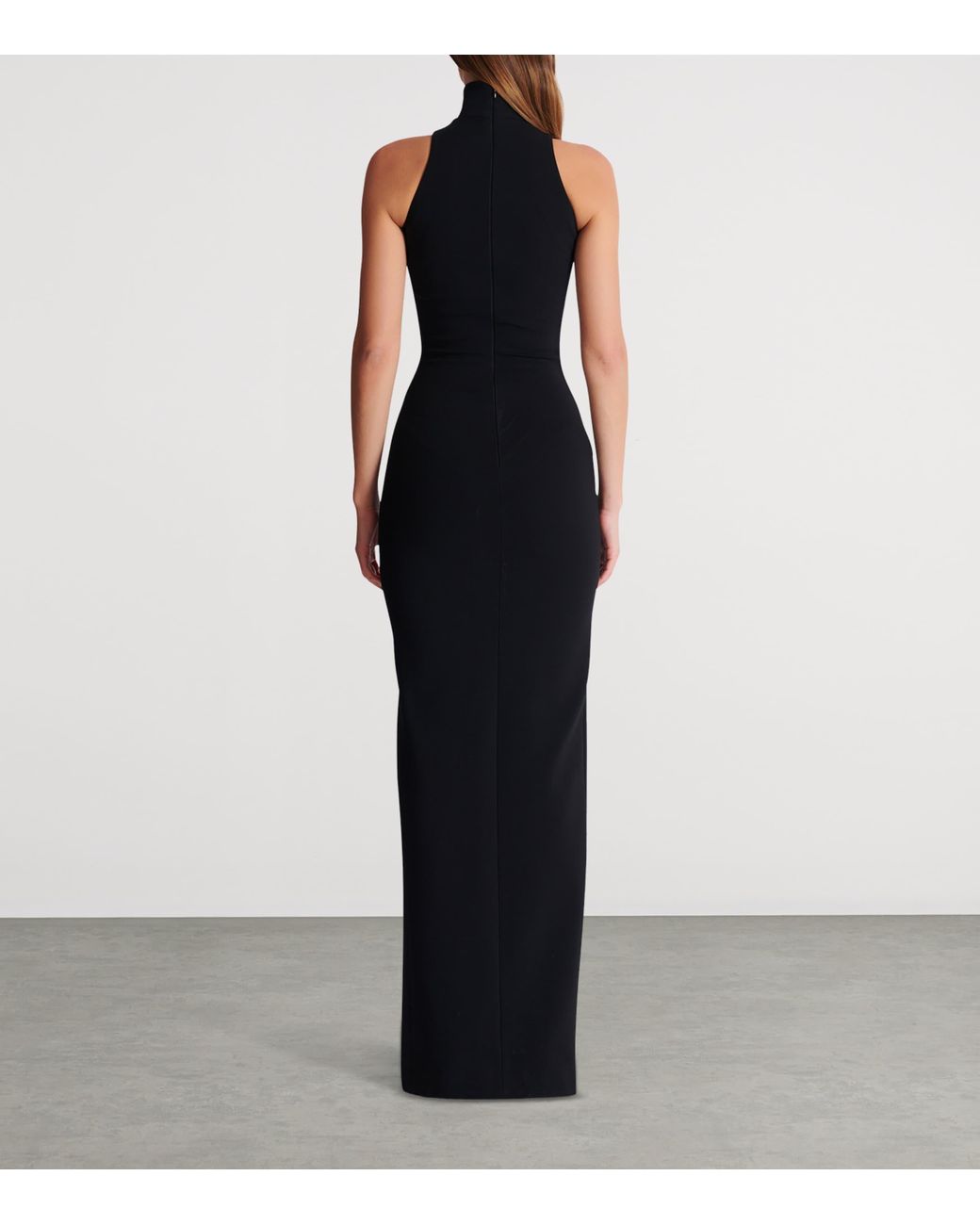 knee length dresses for ladies Balmain Embellished shoulder silk maxi dress – Luisa World main image 1