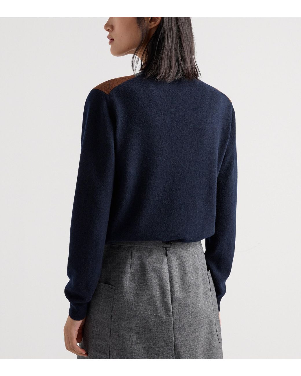 Prada Blue Cashmere Argyle Cardigan