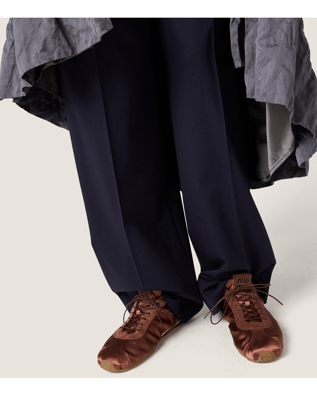 Miu Miu Blue Wool-Blend Tailored Trousers