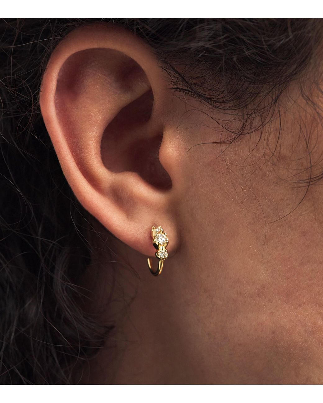 Jennifer Meyer Metallic Mini And Diamond Graduated Earrings