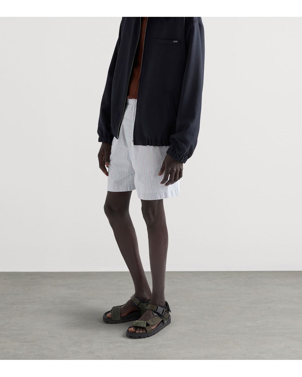 Prada Black Suede And Woven Tape Sandals for men