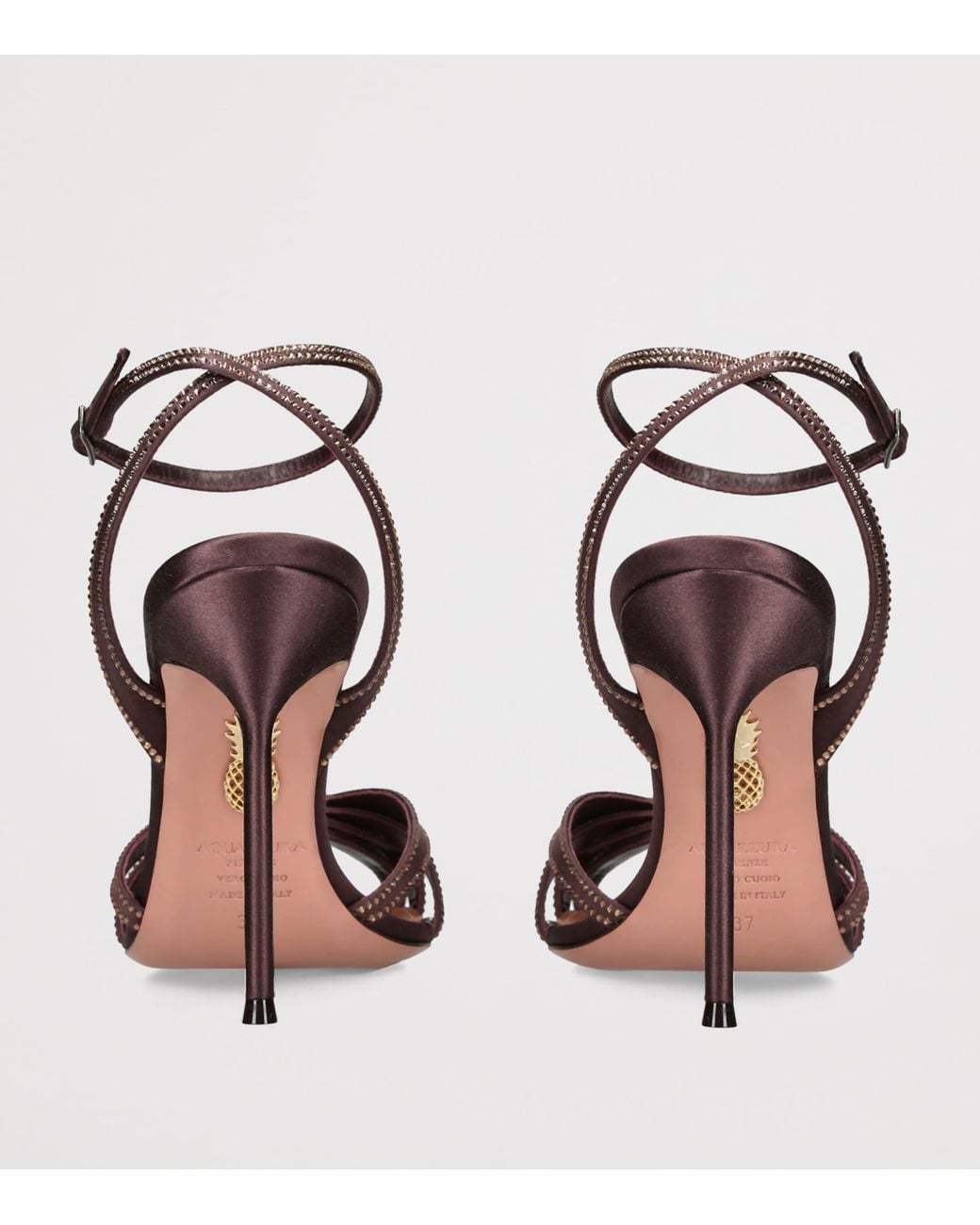Aquazzura Metallic Satin Soulmate Heeled Sandals 105