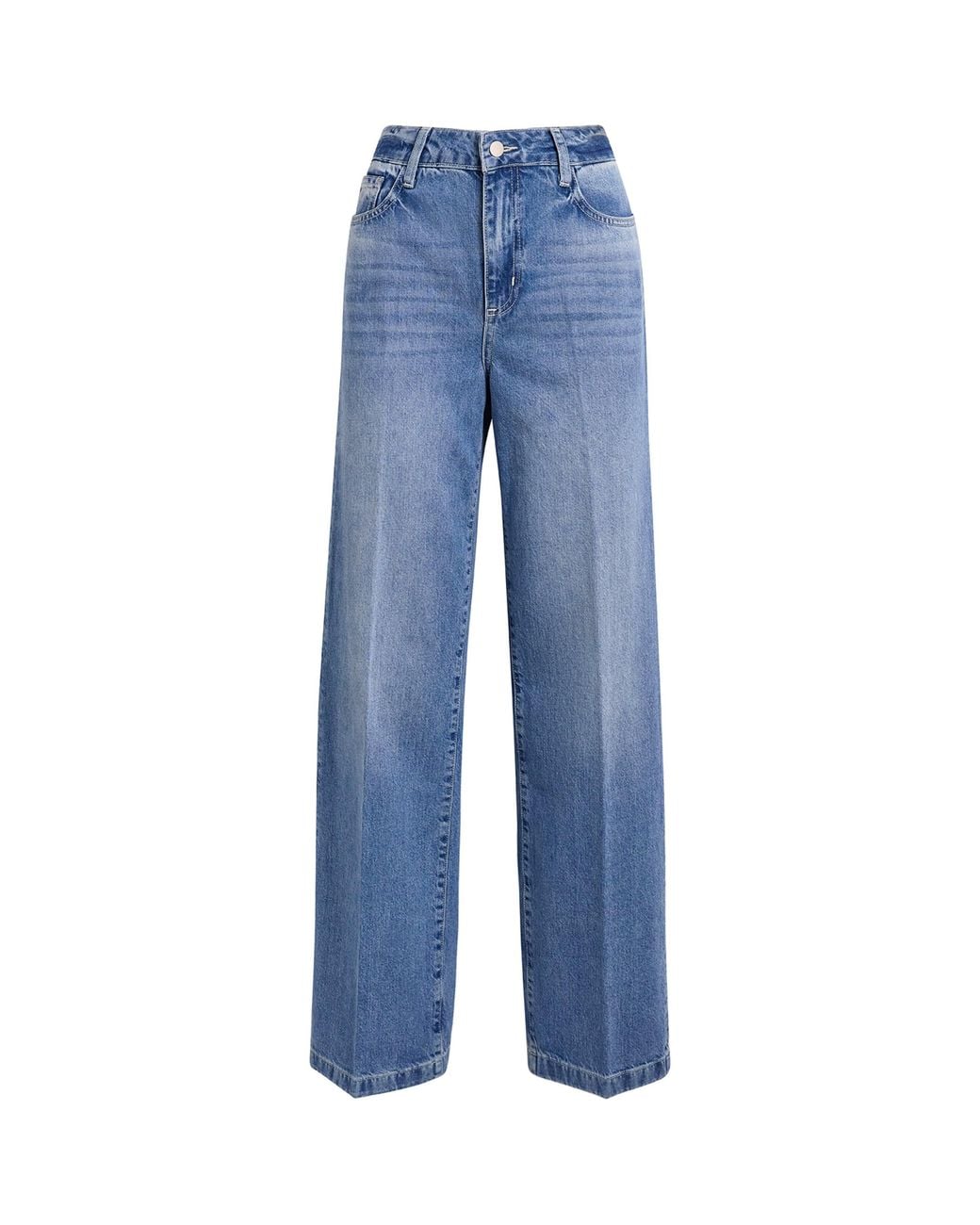L'Agence Blue Scottie Wide-Leg Jeans