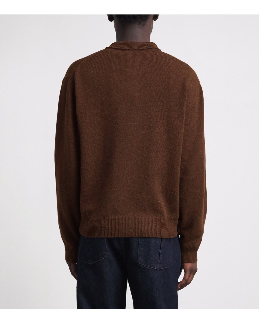 LE17SEPTEMBRE Brown Wool-Alpaca Collar Cardigan for men