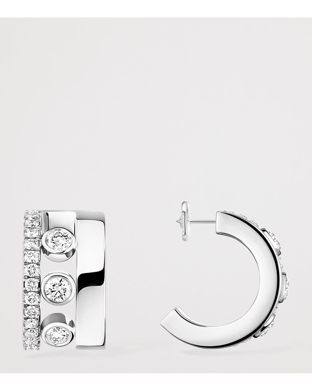 Messika White Move Romane And Diamond Hoop Earrings