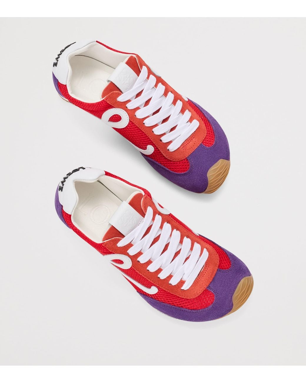 Loewe Red Ballet Runner 2.0 Shearling And Mesh Sneakers