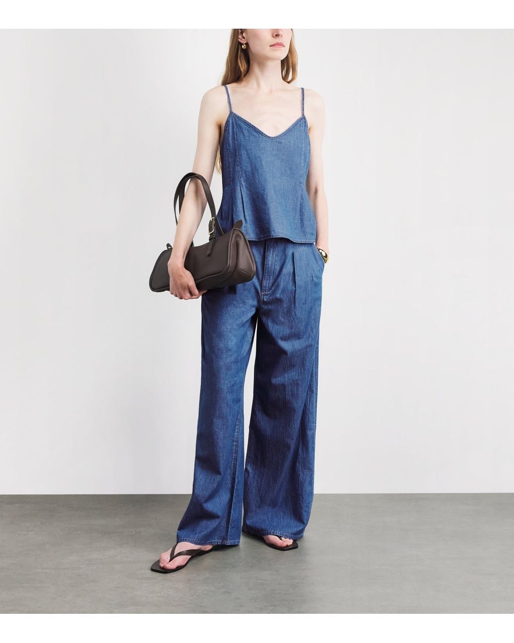 PAIGE Blue Drawstring Ingrid Wide-Leg Jeans