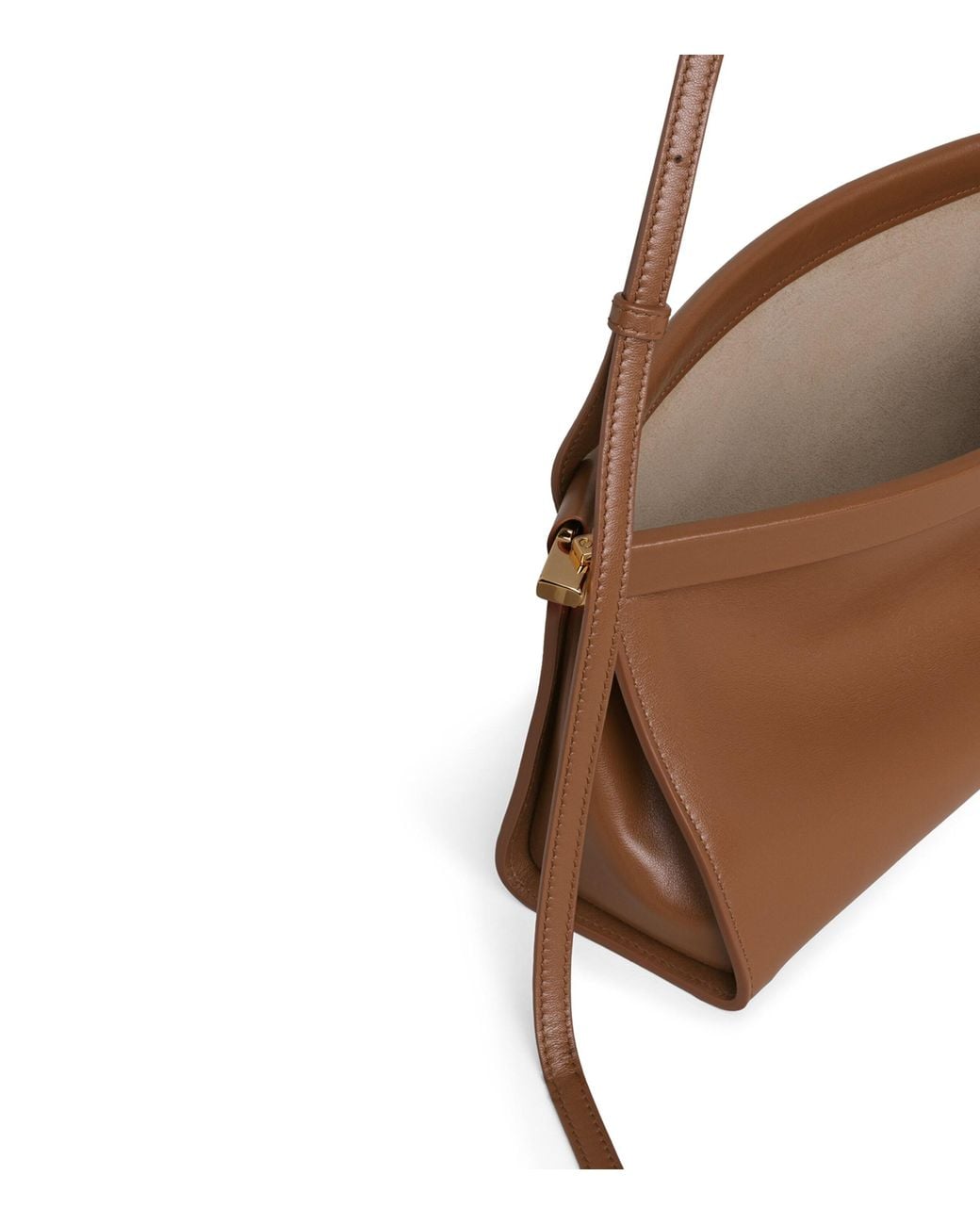 Alaïa Brown Medium Leather Le Click East West Shoulder Bag