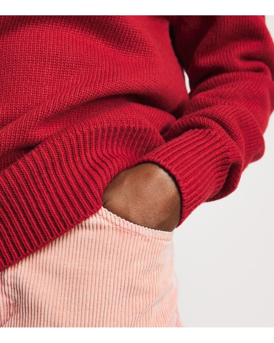 7 For All Mankind Pink Corduroy Lotta Wide-Leg Trousers
