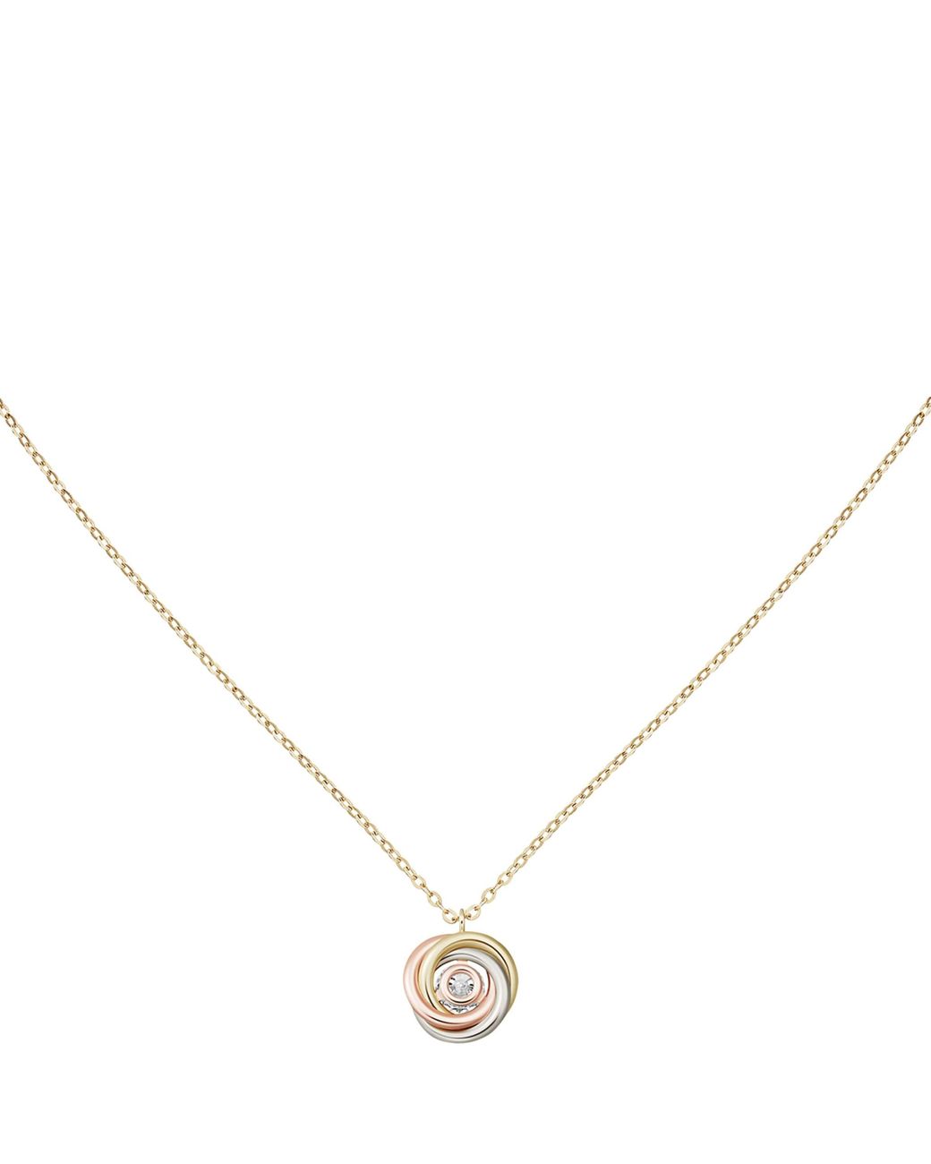 Cartier Metallic Mixed And Diamond Trinity Necklace