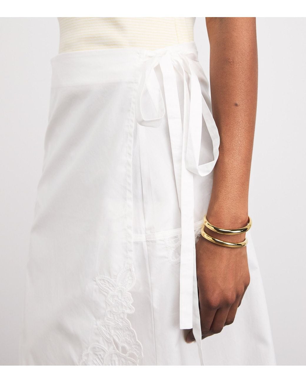 Sir White Cotton Klara Midi Skirt