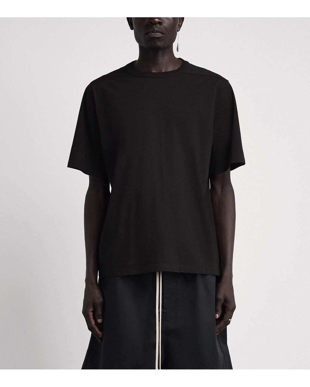 Rick Owens Black Cotton Jersey Brad T-Shirt for men