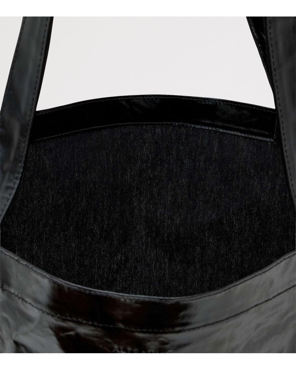 AllSaints Black Large Laminated Tote Bag