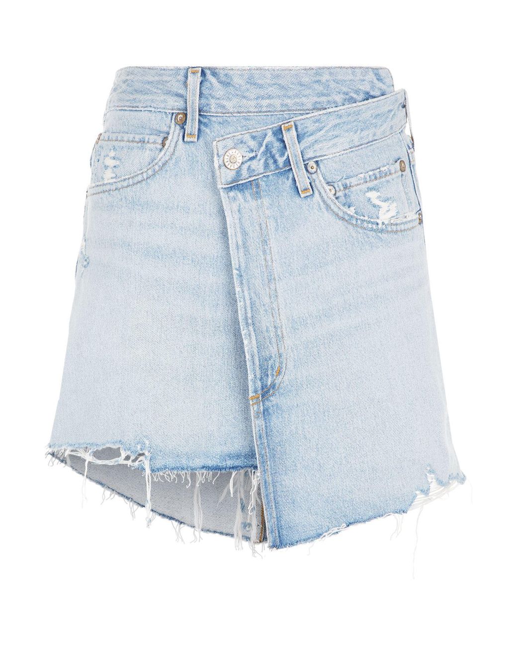 Agolde Criss Cross Denim Skirt in Blue 