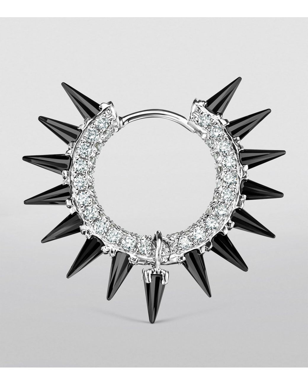 Maria Tash White Moissanite Mohawk And Diamond Pavé Hoop Earring