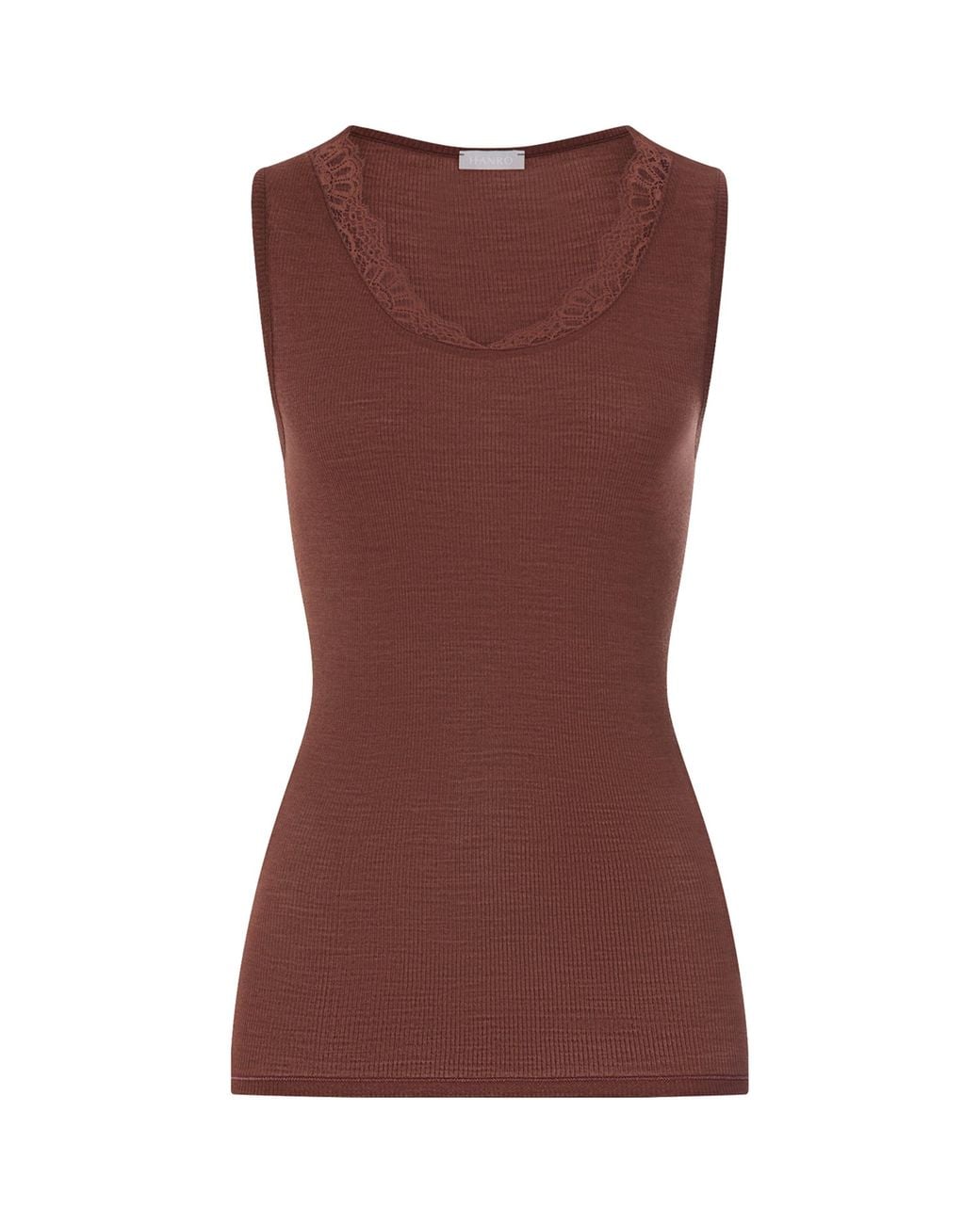 Hanro Brown Wool-Silk Tank Top