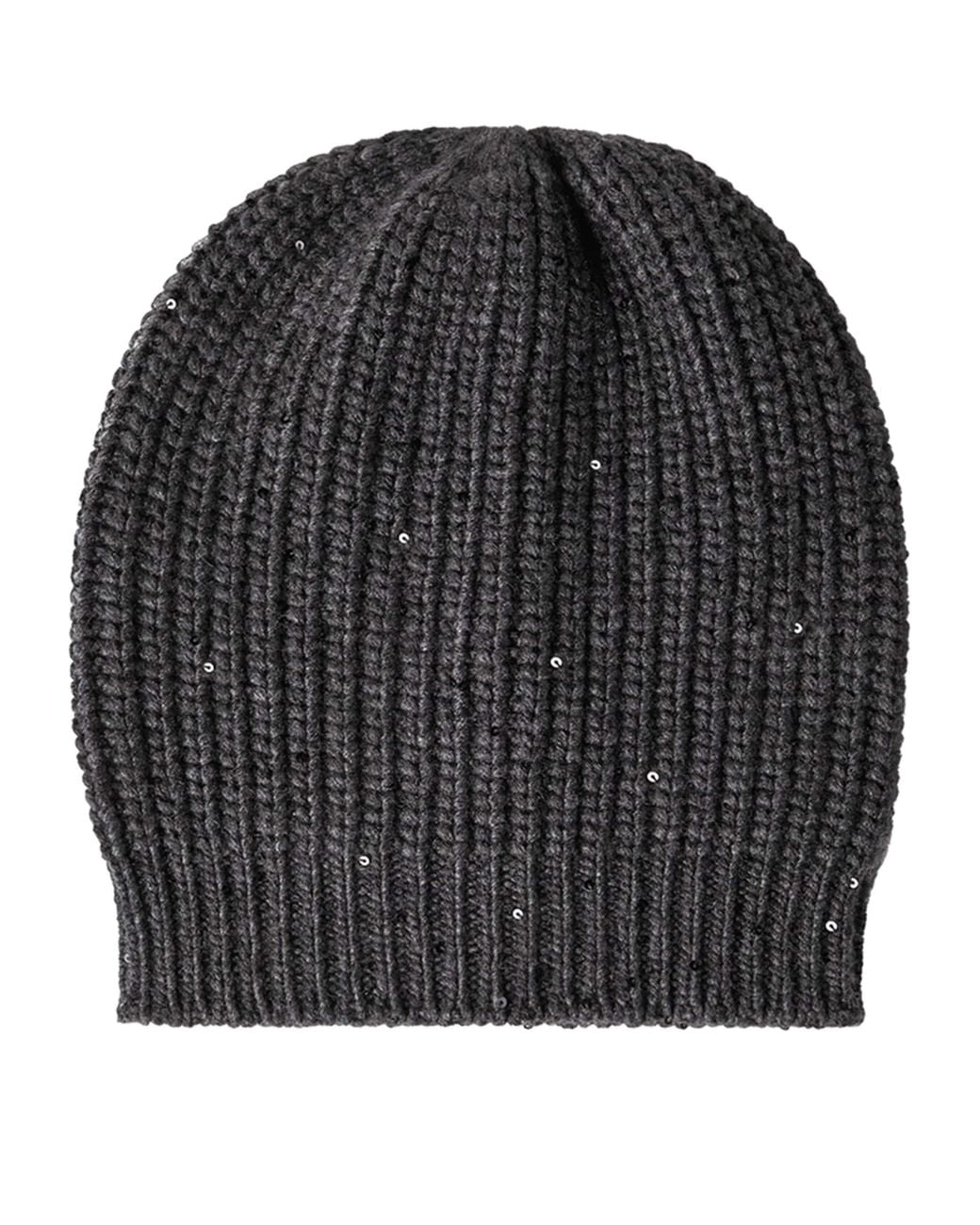 Brunello Cucinelli Black Silk-Cashmere Embellished Beanie